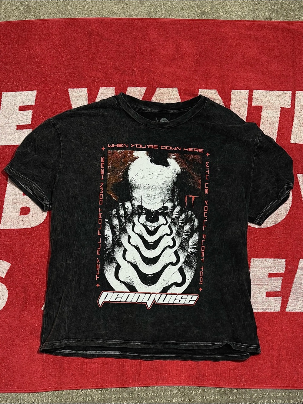 !it jeans Black Pennywise Graphic Tee with White & Red Print